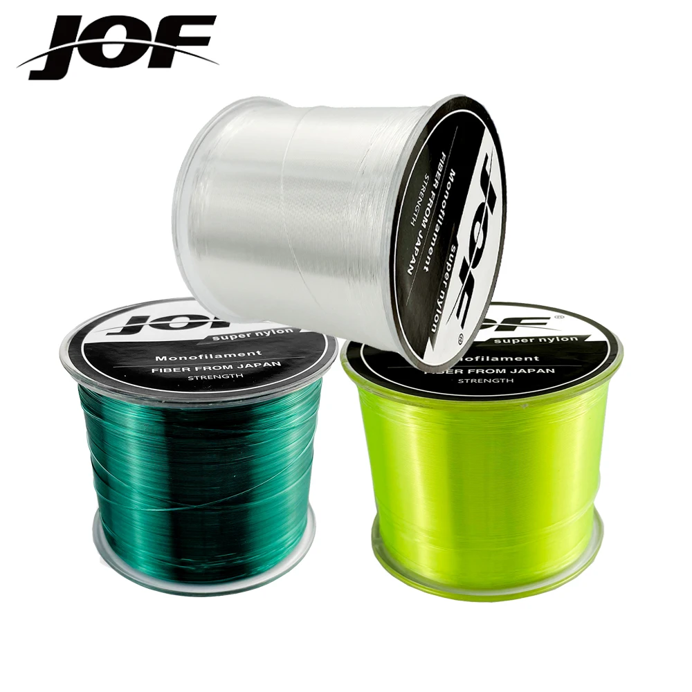 JOF pesca en hielo 3.4LB-28.6LB línea de pesca Invisible 500M línea principal súper fuerte sublínea monofilamento hundimiento línea de nailon