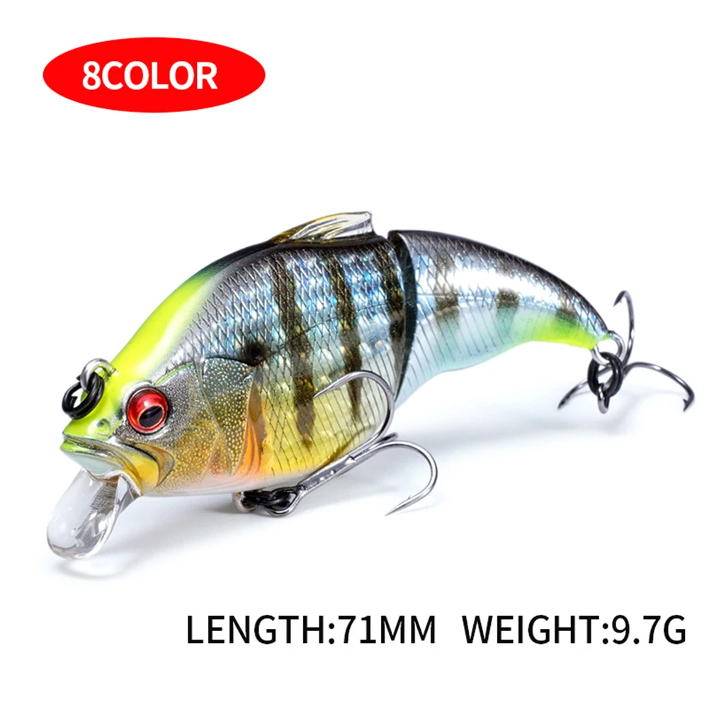 Wobbler señuelo de pesca de 2 segmentos, cebo duro Artificial flotante con gancho, aparejos de pesca de agua salada y carpa, 71mm/9,7g - imagen 4