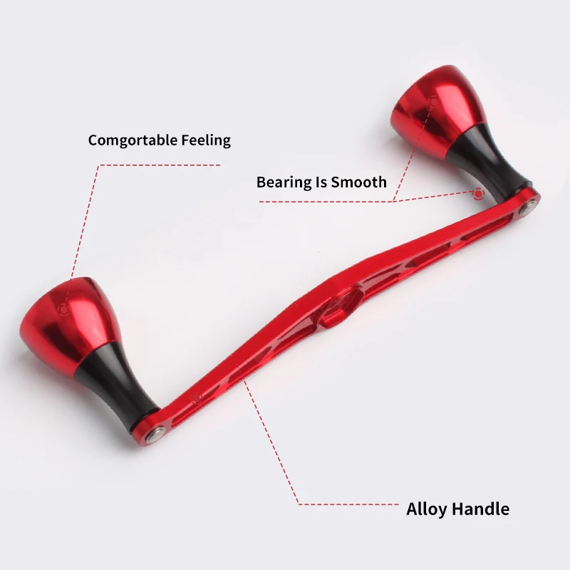 Ruke-mango de carrete de pesca, aleación de aluminio, longitud de 140mm, tamaño del agujero 8*5/7*4mm para carrete de pesca Abu/Dai/shim, balancín, accesorio DIY - imagen 4