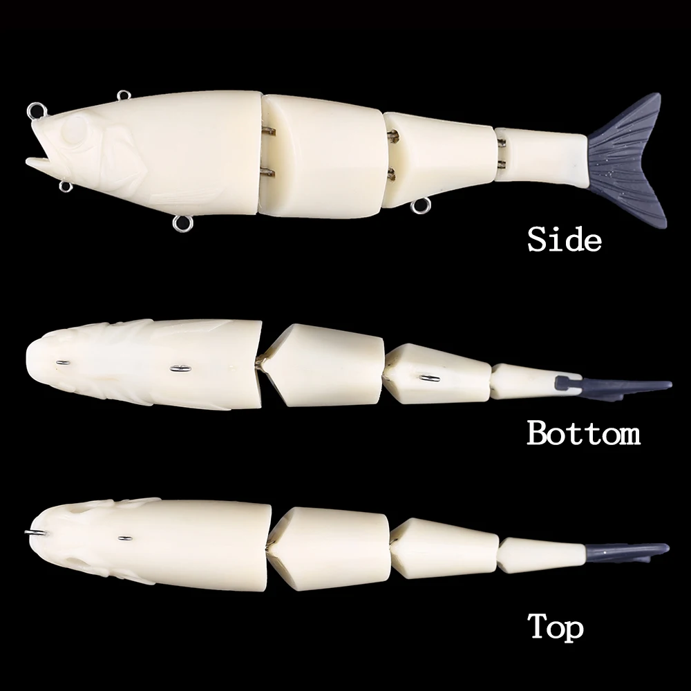 Chan'sHuang-Cebo en blanco sin pintar, 3 piezas, 17cm, 52,3g, sonajeros de hundimiento, Swimbait multiarticulado, señuelo de pesca Artificial hecho a mano - imagen 3
