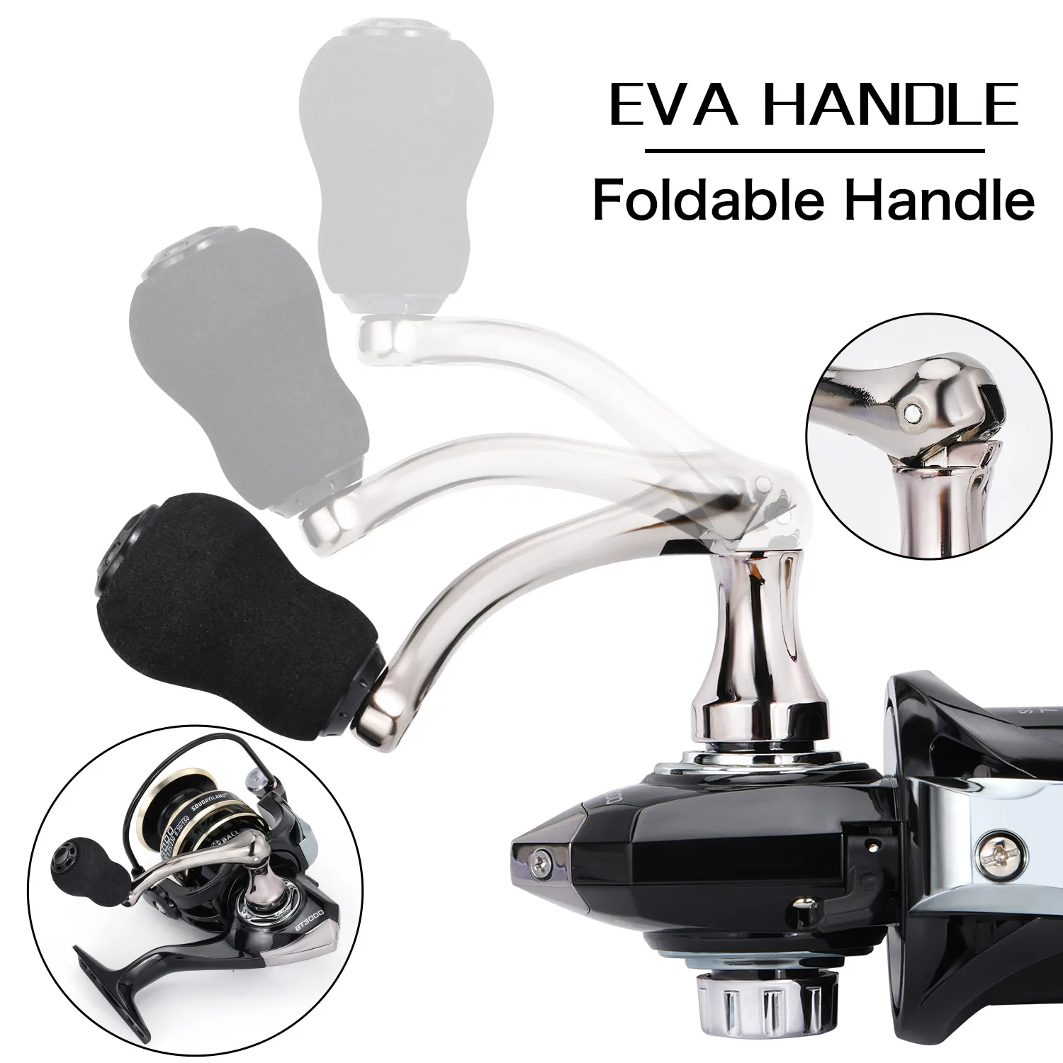 Carrete de Pesca giratorio Sougayilang, carrete de aluminio de alta resistencia, relación de engranaje 5,2: 1, arrastre máximo de 10kg para Pesca de carpa - imagen 4