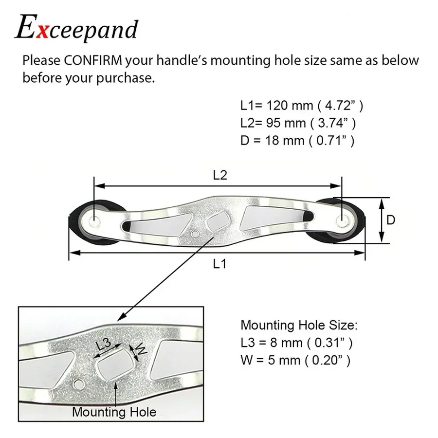 Exceepand-mango de carrete de pesca Gunsmoke, accesorio de perfil bajo, Baitcasting, para Abu Garcia Daiwa, perilla ovalada de EVA, tamaño de agujero 8x5mm, 95mm - imagen 3