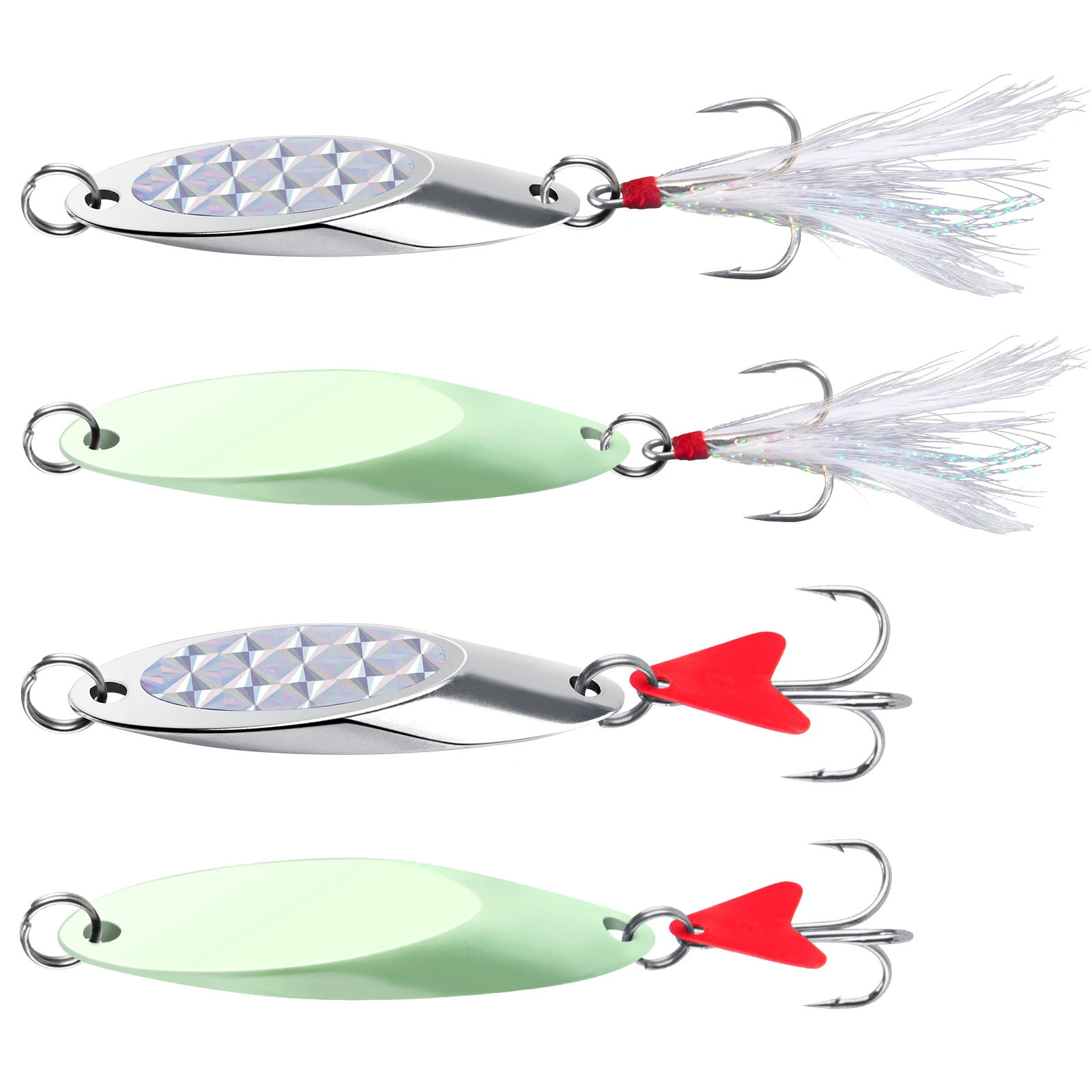 Señuelo de pesca de mar de 7-60g, plantilla de Metal, cuchara giratoria, señuelo de Jigging para fundición larga para lubina, bacalao, caballa, barco, Kayak, pesca