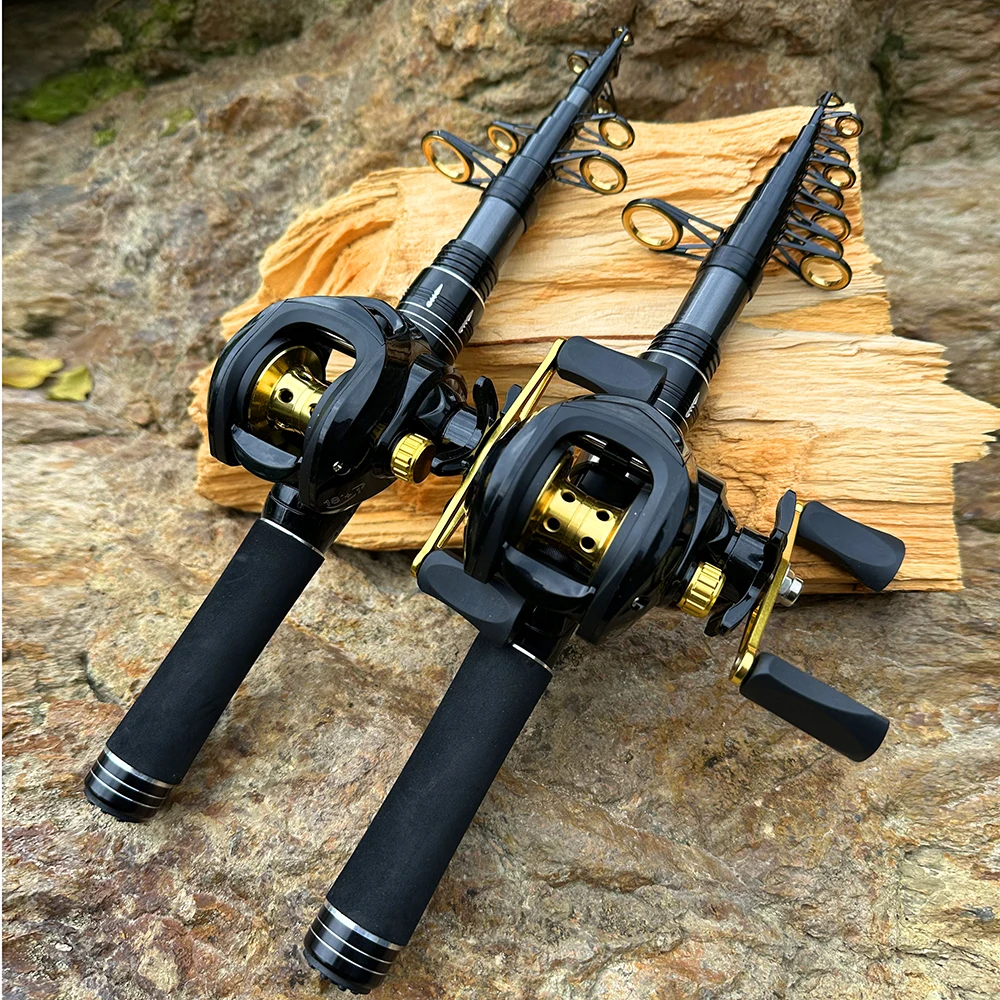 Señuelo de viaje de carbono ultraligero de 1,5-2,4 m, carrete de pesca Baitcasting, arrastre máximo de 8KG, Combo de carpa, Lucio, trucha, accesorios de pesca - imagen 3