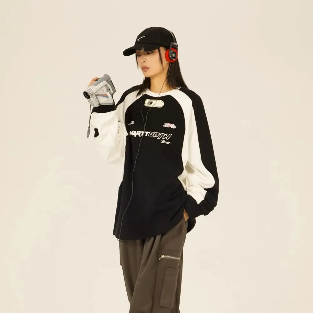 Sudaderas de manga larga con cuello redondo para hombre y niño, ropa de calle informal, sudaderas holgadas con letras, ropa de gran tamaño, Y2k, Harajuku - imagen 3