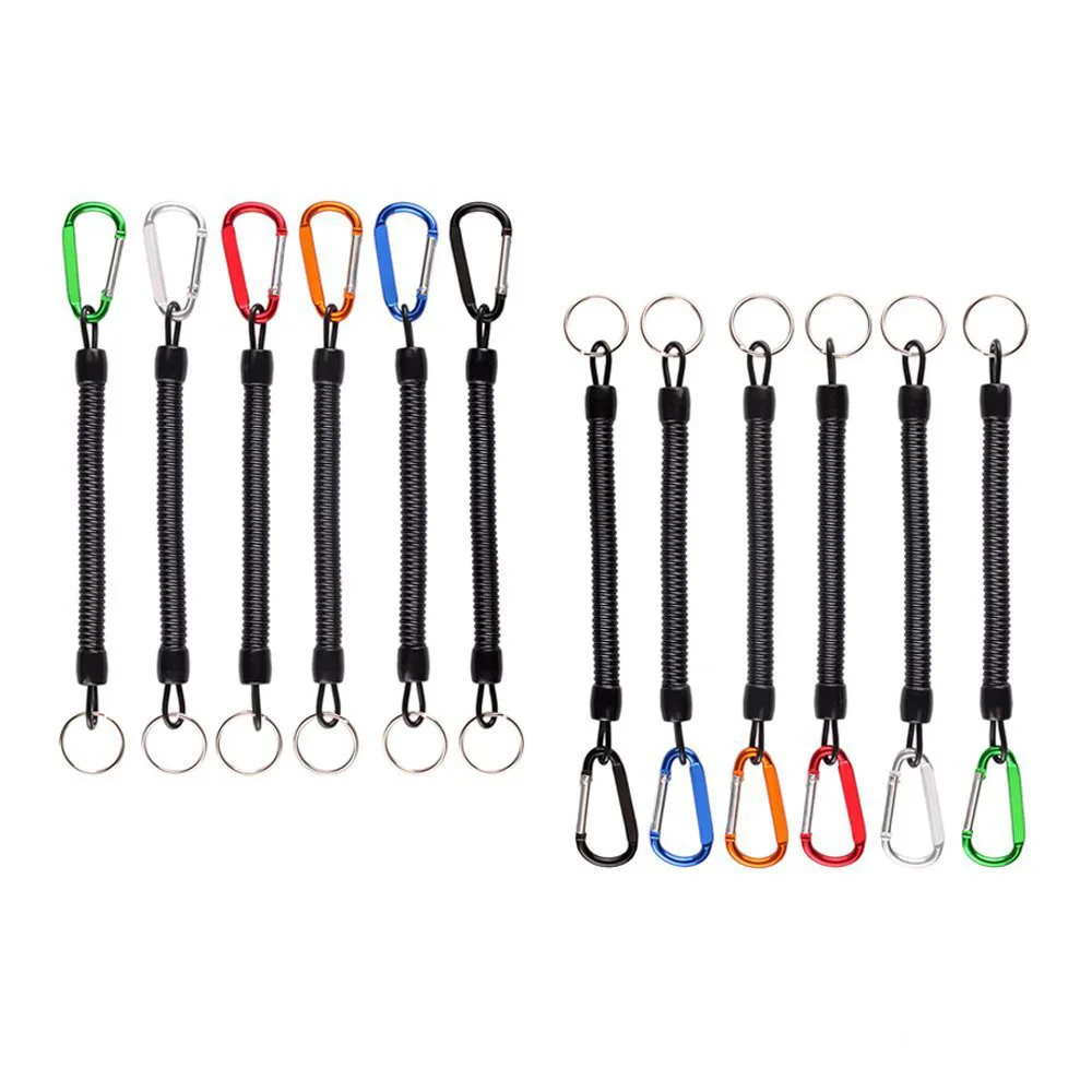 Cordón de pesca para canotaje, cuerda de pesca, correa en espiral retráctil con mosquetón para alicates, empuñaduras, accesorios de pesca, 1 Uds.-6 uds. - imagen 2