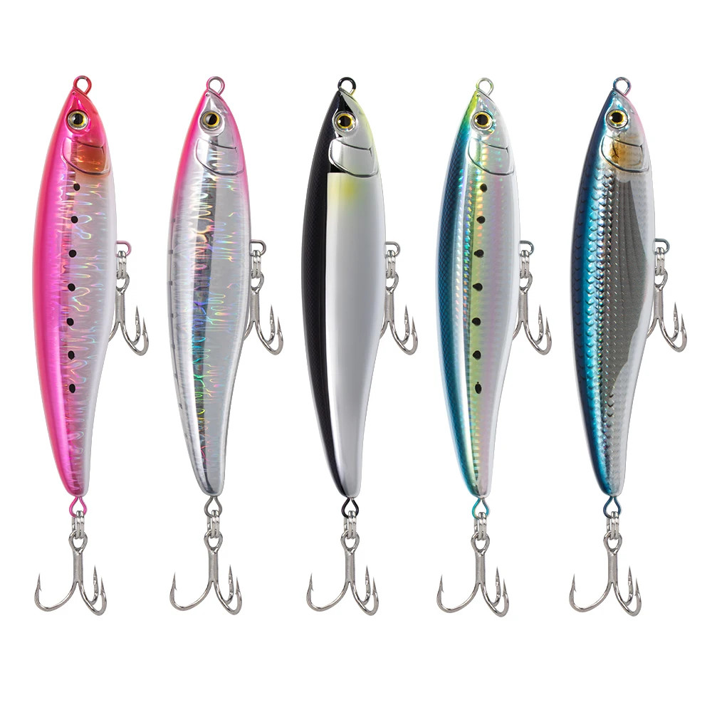 JIGGING PRO 180mm 75g Topwater Floating Pencil Lure Saltwater Fishing Lure Plastic Stick Bait With Treble Hooks - imagen 2