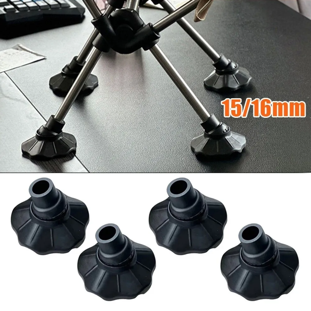 Almohadillas antideslizantes para base de silla de Camping, resistentes al desgaste, ajustables, plegables, 15/16mm, cubierta para base de silla, silla de pesca, 4 Uds. - imagen 4