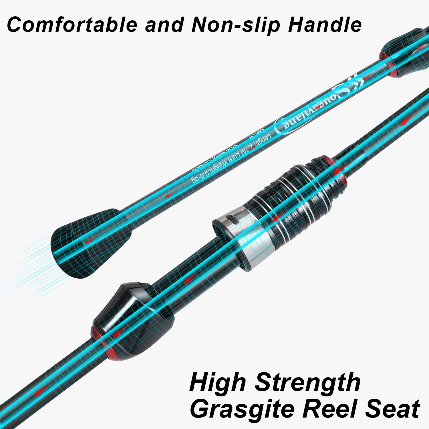 Caña Spinning Sougayilang Ultraligera 4 Tramos – Carbono Trucha - imagen 2