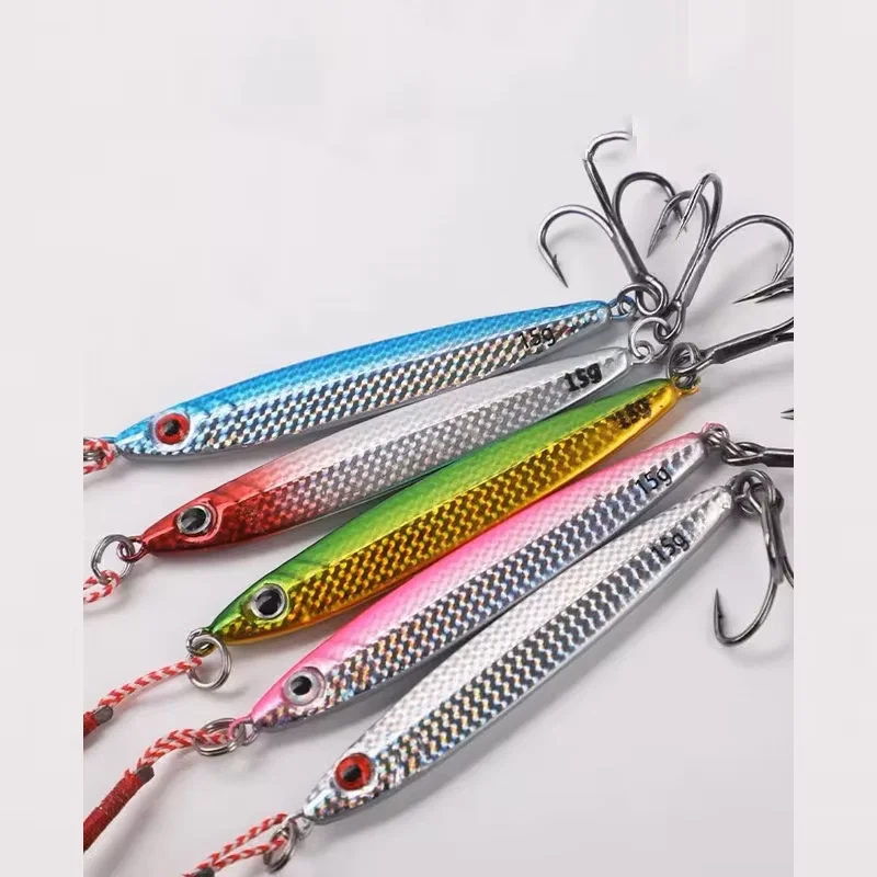 0g placa de hierro cebo de pesca cuchara de salto fundido de Metal lubina señuelo Artificial equipo de pesca cebo de pesca - imagen 4