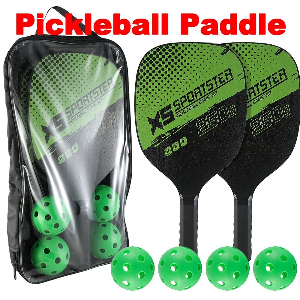 Pickleball-Juego de palas y Pickleball para hombre y mujer, 2 raquetas, 4 bolas de Pickleball portátiles para ejercicio en interiores y exteriores, regalos - imagen 3
