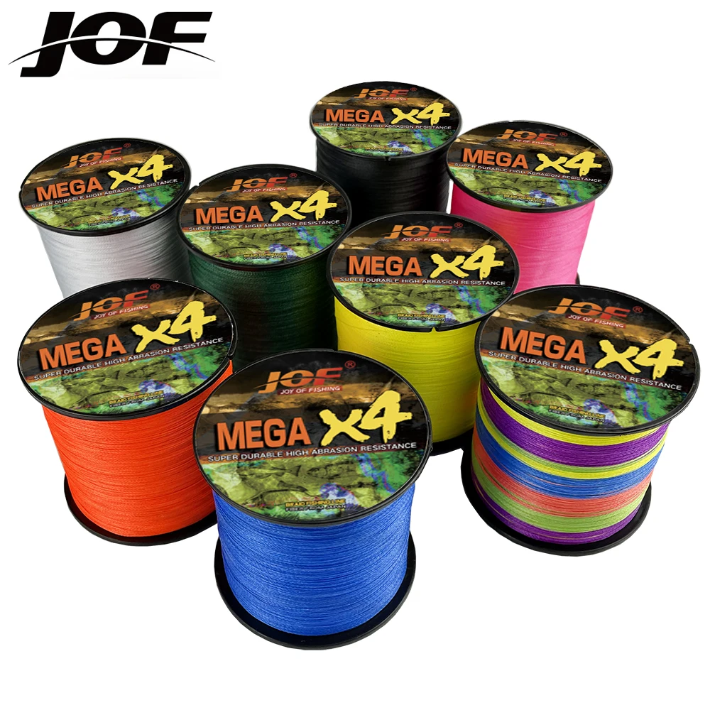 JOF-sedal de pesca trenzado de 4 hebras, hilo de pescar de 1000M, 500M y 300M, de resistencia superfuerte, multifilamento de 4 tejidos, para carpa, 10-80lbs - imagen 4