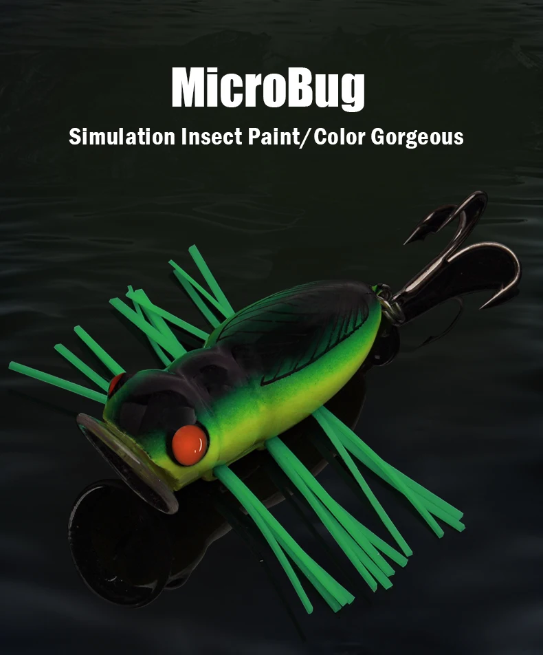 LEYDUN MicroBug señuelo insecto flotante vista superior