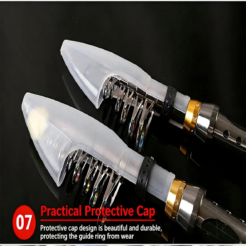 Caña de pescar de mar, caña de pescar de viaje portátil de fibra de carbono de 2,4 m con guías, caña de pescar de carbono, caña de pescar ultraligera - imagen 4