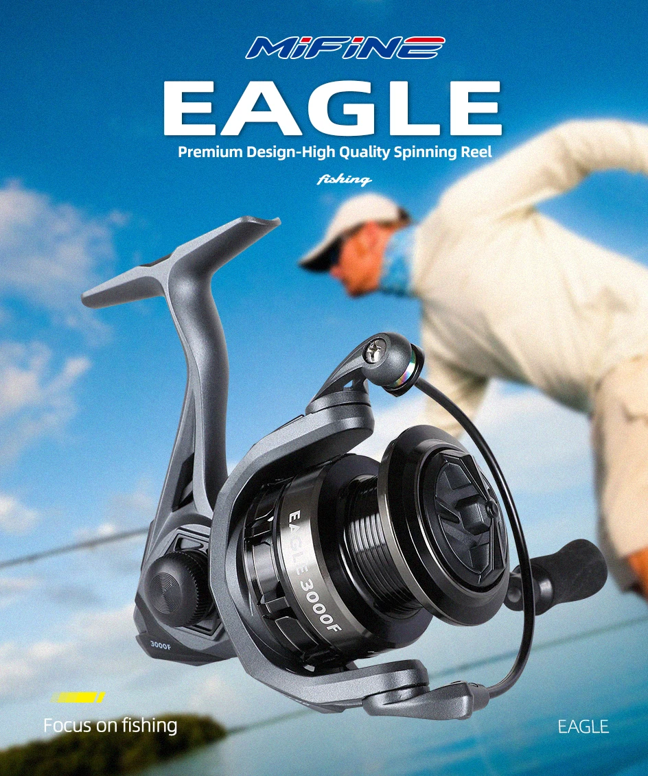 Experimente la emoción de la pesca con el carrete de hilado premium de Mifine Eagle