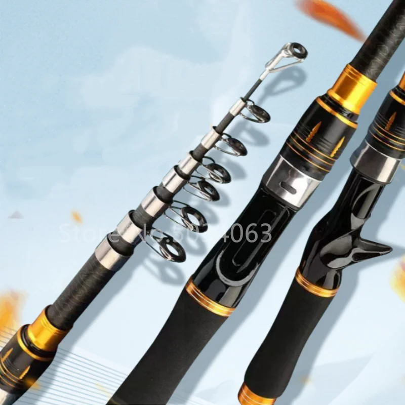 Mini caña de pescar telescópica, carrete de 1,6 M, 1,8 M, 2,1 M, caña de pescar de carbono para Combo, portátil, ligero, perfecto, accesorios de pesca - imagen 4