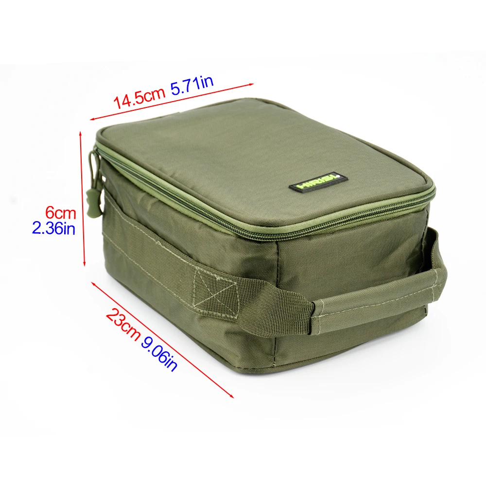 Hirisi-bolsa de aparejos de pesca, bolsa de pesca impermeable, bolsa de equipo de carrete de pesca portátil con 3 divisores ajustables, accesorios de pesca - imagen 3