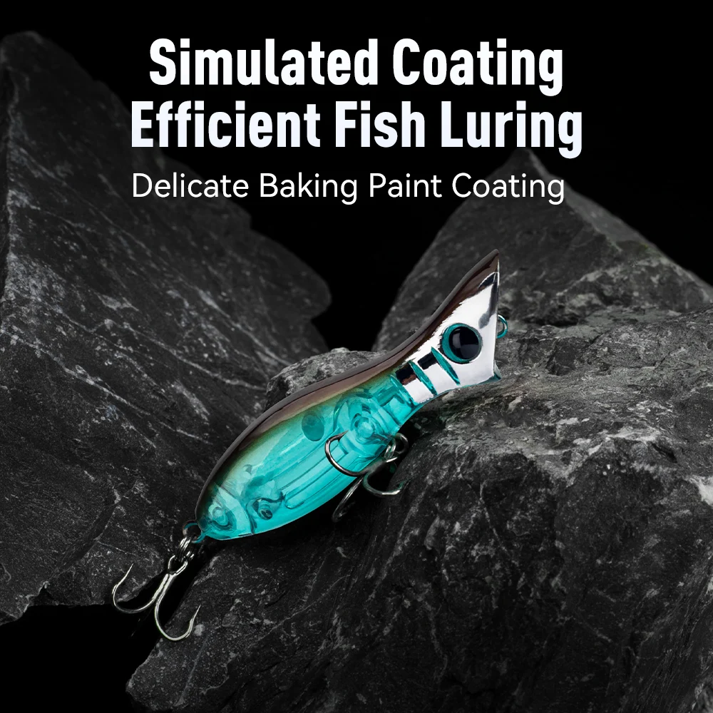 Kingdom-señuelo de pesca Mini Popper, 50mm, 3,5g, flotante, 5g, hundimiento, cebos duros artificiales, Wobblers, Lucio, bagre, Swimbait Minnow - imagen 5