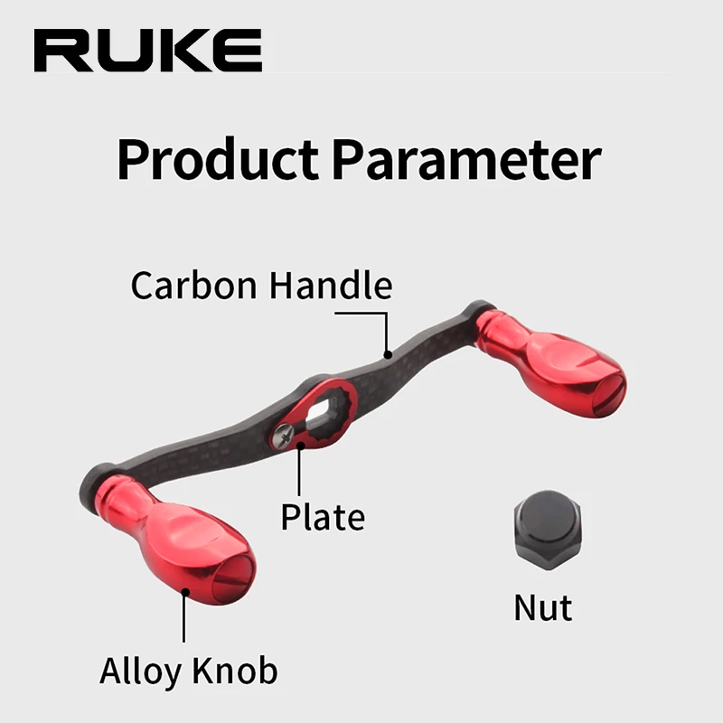 Ruke-mango de carrete de pesca de fibra de carbono para Da Abu Shima Allloy, orificio de perilla, 8x5/7x4mm de longitud, 105mm, accesorio basculante, nuevo - imagen 2