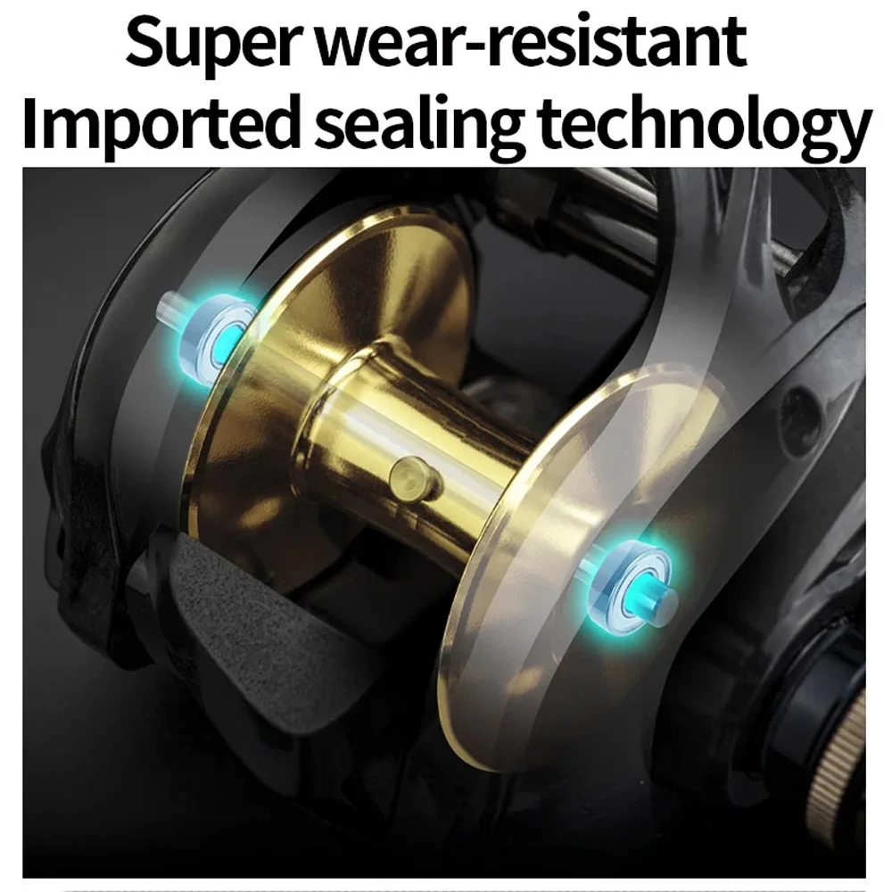 Carrete de Baitcast eléctrico para pesca en el mar, 6 + 1BB TDC3, cuerpo de carbono, carrete de Baitcasting, arrastre máximo de 16kg, señuelo agitador lento, rueda de Metal para exteriores - imagen 5