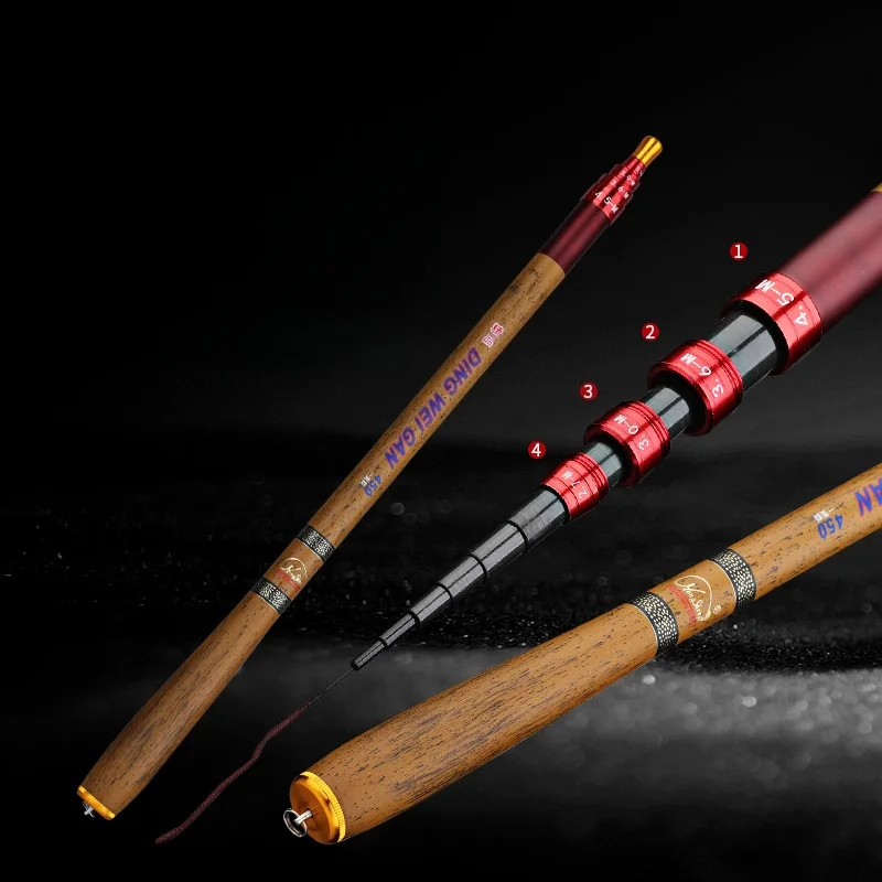 Caña de pescar telescópica, alimentador de carpa de fibra de carbono, Pesca dura, 3,6 M, 4,5 M, 5,4 M, 6,3 M, Mini alimentador de viaje de agua dulce - imagen 4