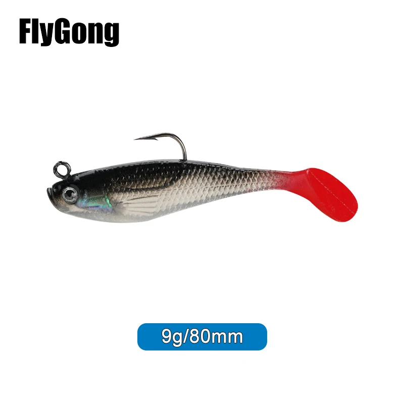 Swimbait-señuelo de cola de paleta de 9g y 80mm, cebo suave de silicona, gusano rizado, cebos blandos, 1 piezas - imagen 3