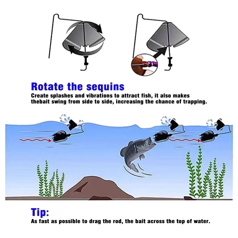 10 Uds. De cuchillas giratorias para zumbador, piezas de hélice para Buzzbait, señuelo de pesca artesanal, señuelo de conversión DIY, aparejos de pesca, accesorio - imagen 5