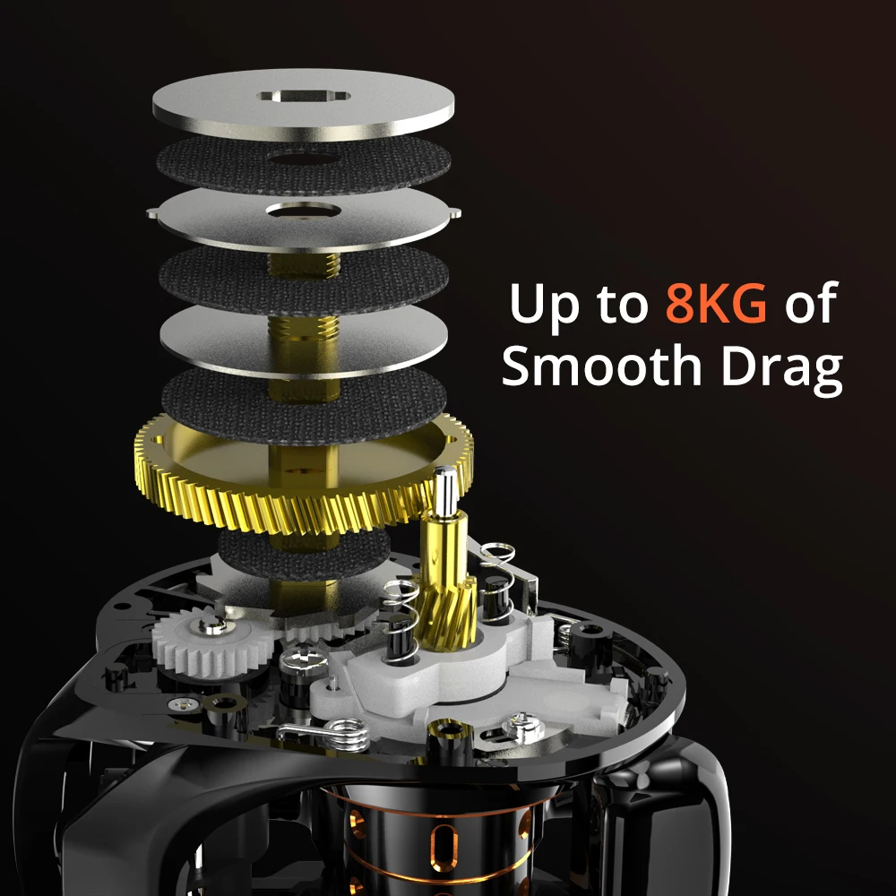 Carrete de pesca KastKing Royal Legend XCD de fundición larga, relación de engranaje 7,2: 1, carrete de aluminio de agua dulce, bobina de pesca de arrastre de 8 KG - imagen 5