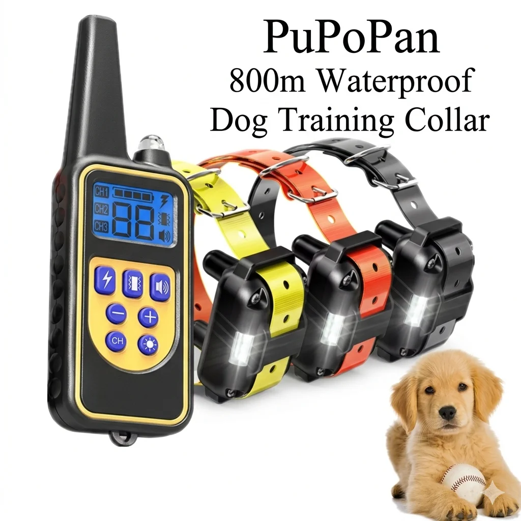 Collar adiestramiento perros 800 m impermeable con mando - imagen 4