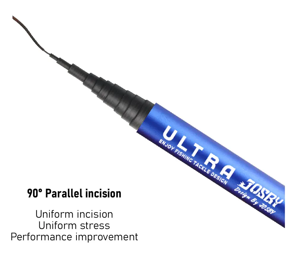 JOSBY-caña de pescar telescópica ultraligera para agua dulce, caña de mano superdura de fibra de carbono, 2,7 M, 3,6 M, 4,5 M, 5,4 M, 6,3 M, 7,2 M - imagen 3
