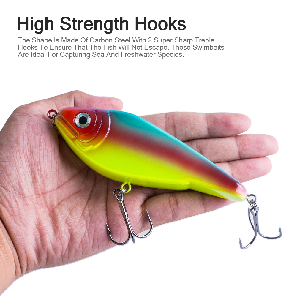 Hanlin 5,12 pulgadas/1,72 oz planeador hundido Jerkbait almizclado Pike slider Señuelos de pesca de lubina duro Jerk pesca cebo Artificial aparejos de lubina - imagen 4