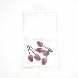 Anzuelos de Pesca con cabeza plomada, color rosa con ojos, cebo de plantilla de plomo, 0,5g, 1g, 2g, 3g, 4g, 5g, 6 unids/lote por caja