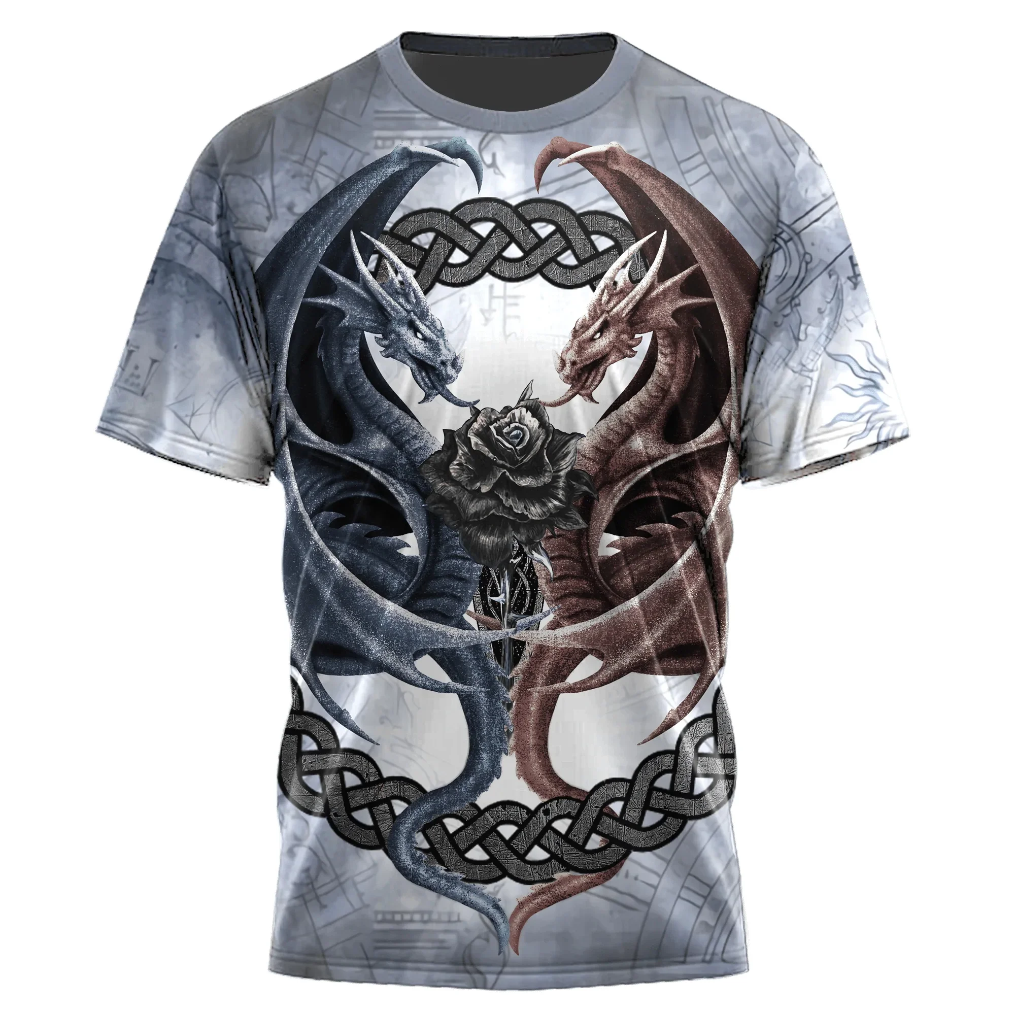 PLstar Cosmos-Camiseta de manga corta con estampado 3D para hombre, camisa de moda, informal, de verano, con patrón de tatuaje de dragón, TX297 - imagen 3