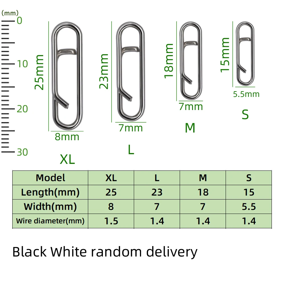 DNDYUJU-anzuelo de Pesca de 50 piezas, Pin a presión, barril de Pesca de acero inoxidable 304, señuelo giratorio, accesorios de conector de Pesca - imagen 2