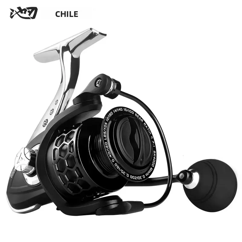 Carrete de pesca de GK1000-7000 para niños, relación de engranaje 5,2: 1, carrete totalmente de Metal, carrete giratorio, agua de mar fresca, F con fuerza de arrastre máxima de 8kg - imagen 4