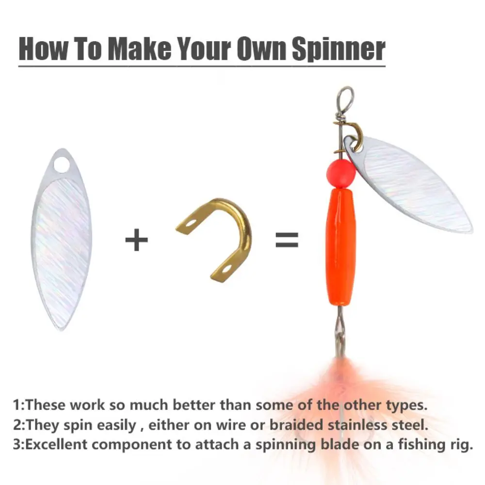 Horquillas de fácil giro de 4 tamaños, accesorios de Señuelos de Pesca DIY de latón de fácil giro, Spinner de pesca duradero en forma de U - imagen 5
