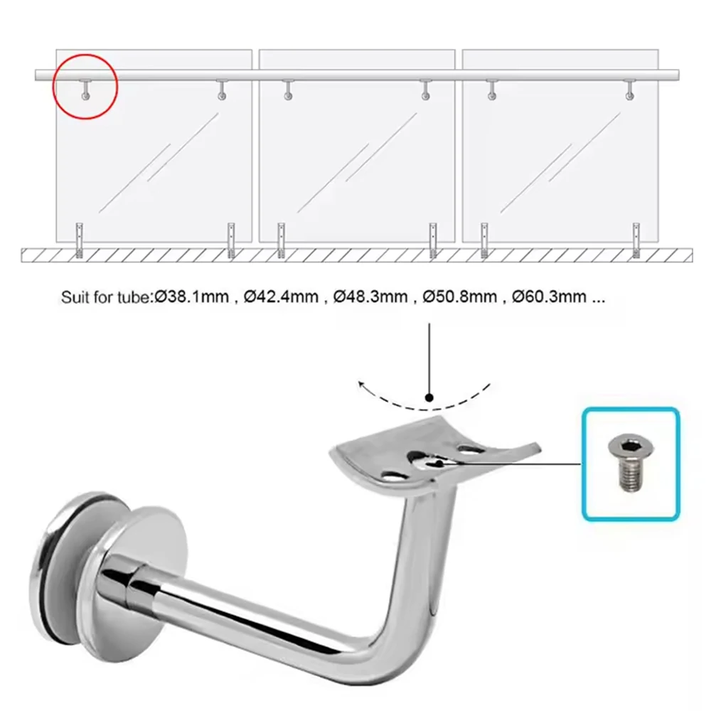Soportes para Pasamanos de Acero Inoxidable – Herrajes de Escalera y Balcón - imagen 3