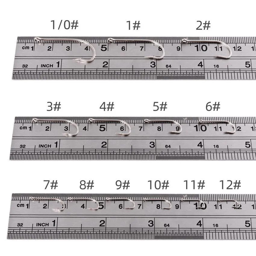 100 Uds. Anzuelos plateados de acero rico en carbono, anzuelos de pesca de vástago grande y largo, juego de anzuelos con púas de ojos, accesorios de pesca - imagen 4