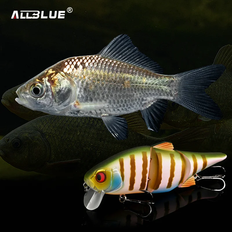 ALLBLUE-señuelo de pesca articulado, 115MM, 28,5G, Swimbait flotante, Crankbaits sin labios, Wobbler, pececillo, cebo duro Artificial, aparejos de Lucio - imagen 4