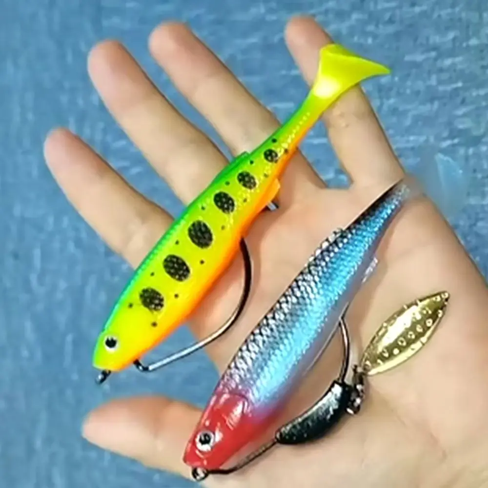 3 unids/pack Señuelos blandos artificiales 10cm 11,5g cola en T silicona Shad Swimbait señuelo de pesca Leurre Wobblers de plástico aparejos de agua salada - imagen 3