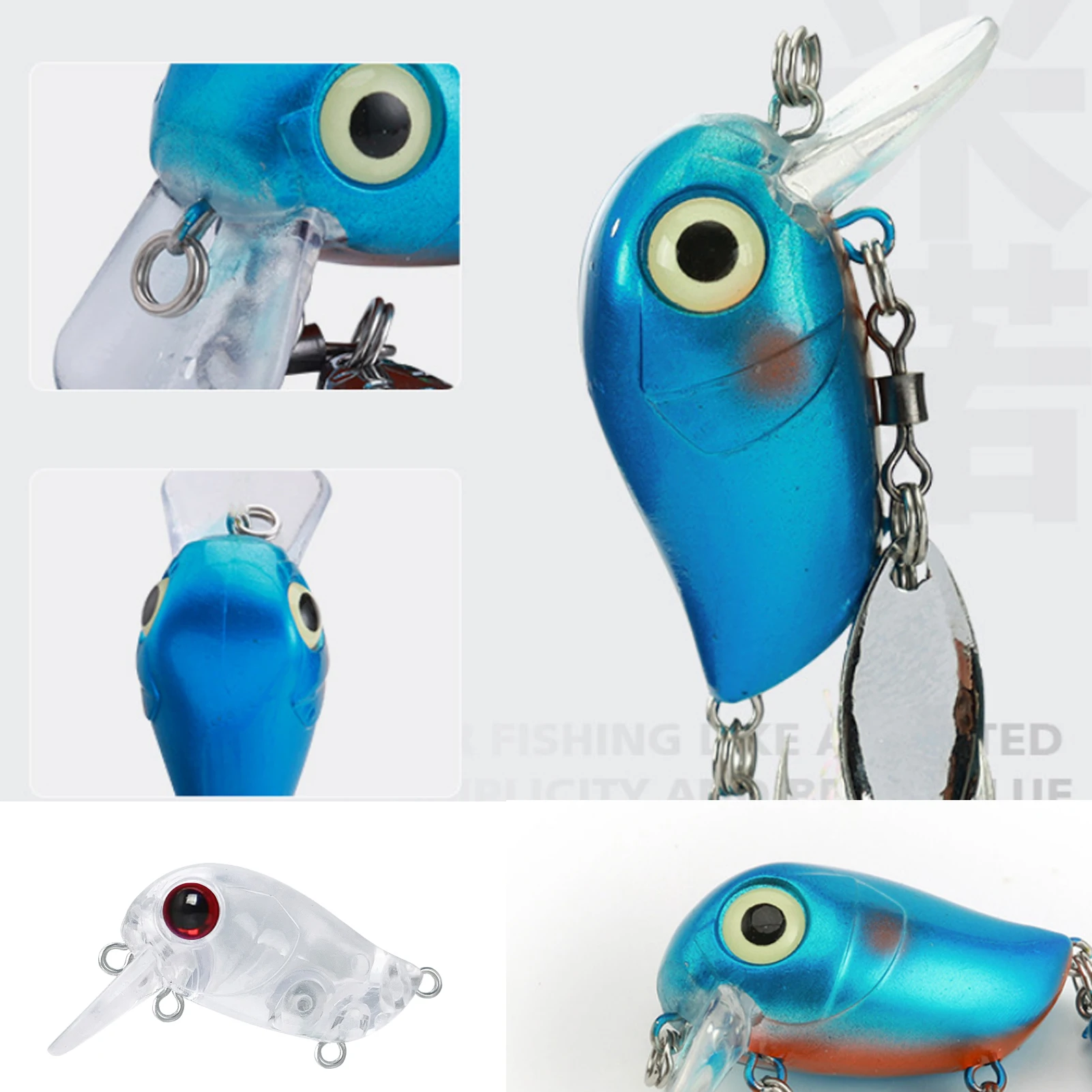 Free Fisher mini señuelos de superficie sin pintar para DIY - imagen 3