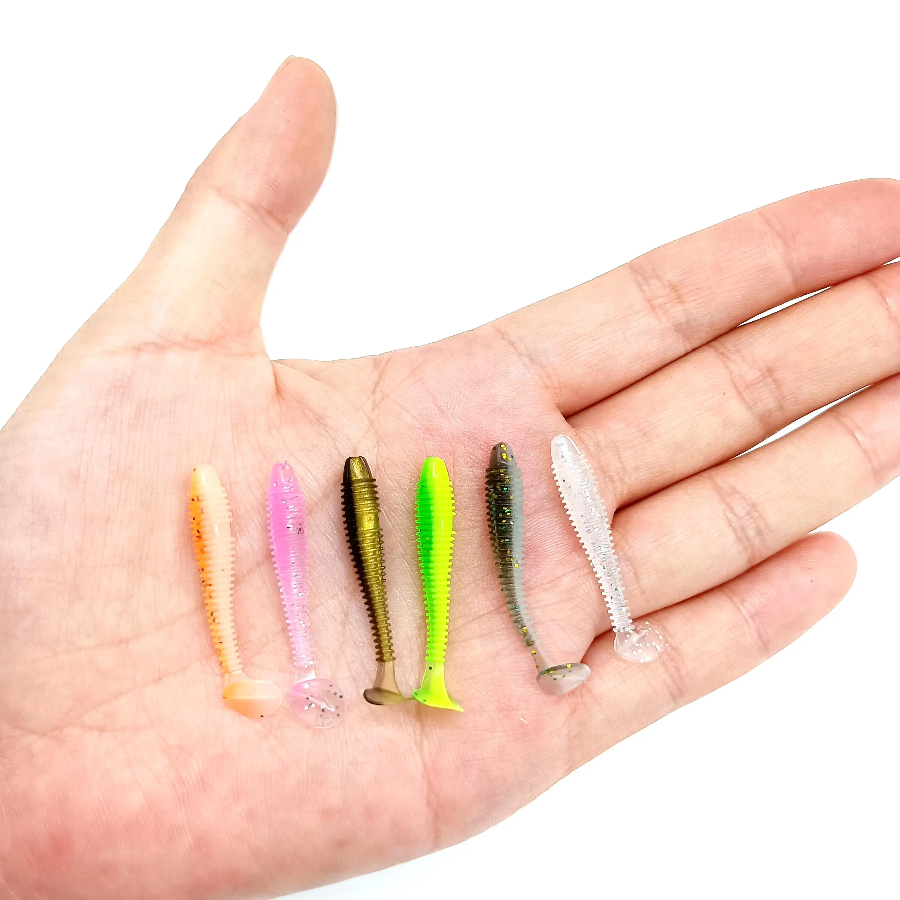 DUODUOYU-Mini señuelo de Pesca suave, 10 piezas, 0,37g/3,5 cm, pequeño Ttail, gusano, Wobbler Isca, carpa, cebo Artificial, aparejos de Pesca - imagen 3