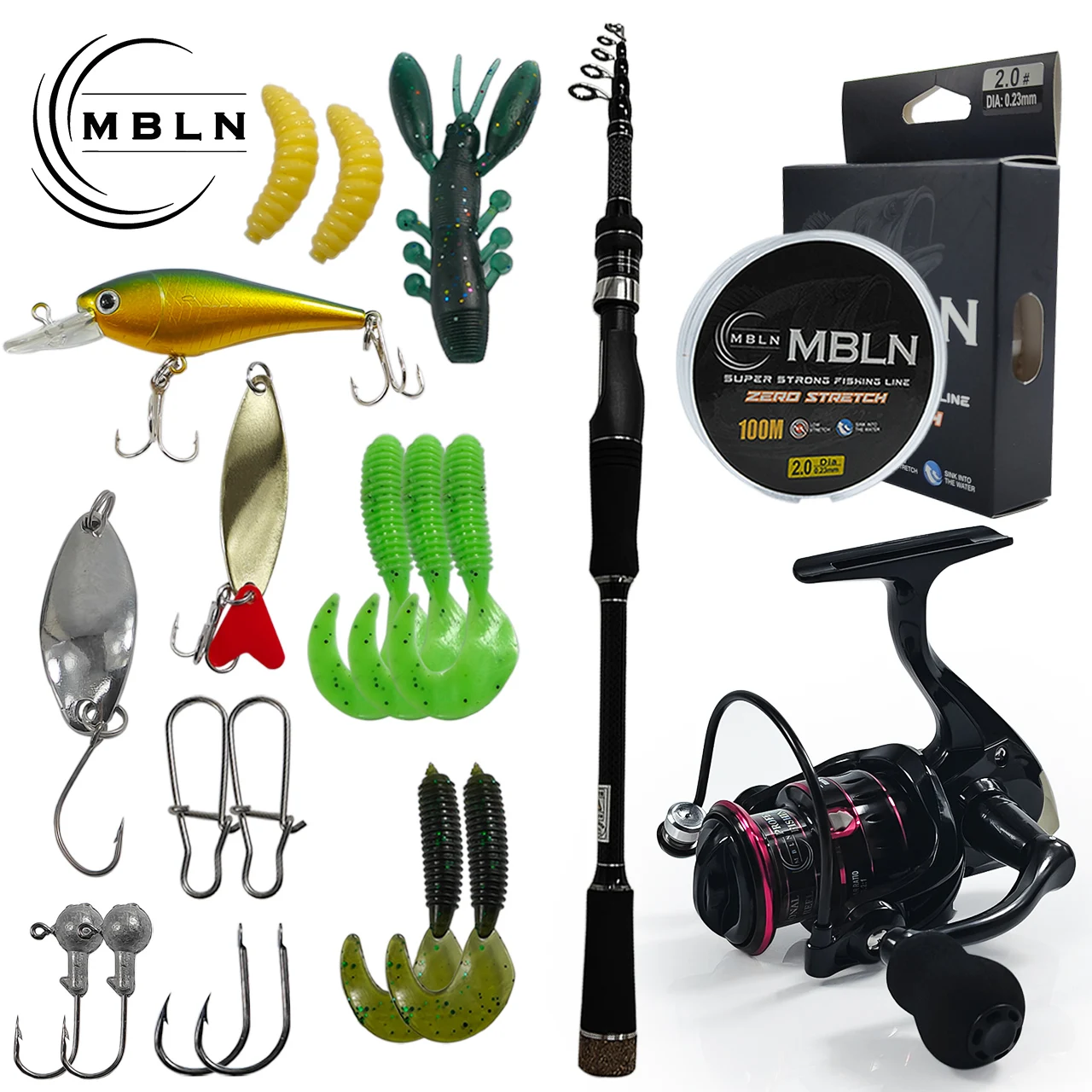 MBLN Caña y Carrete Telescópicos para Pesca – Kit Completo - imagen 4