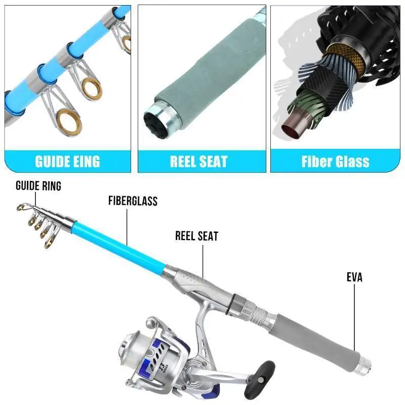 Juego de equipo de pesca Luya, juego completo de rueda de caña de pescar Luya Haiku de largo alcance, cebo suave, línea de anzuelo Mino - imagen 4