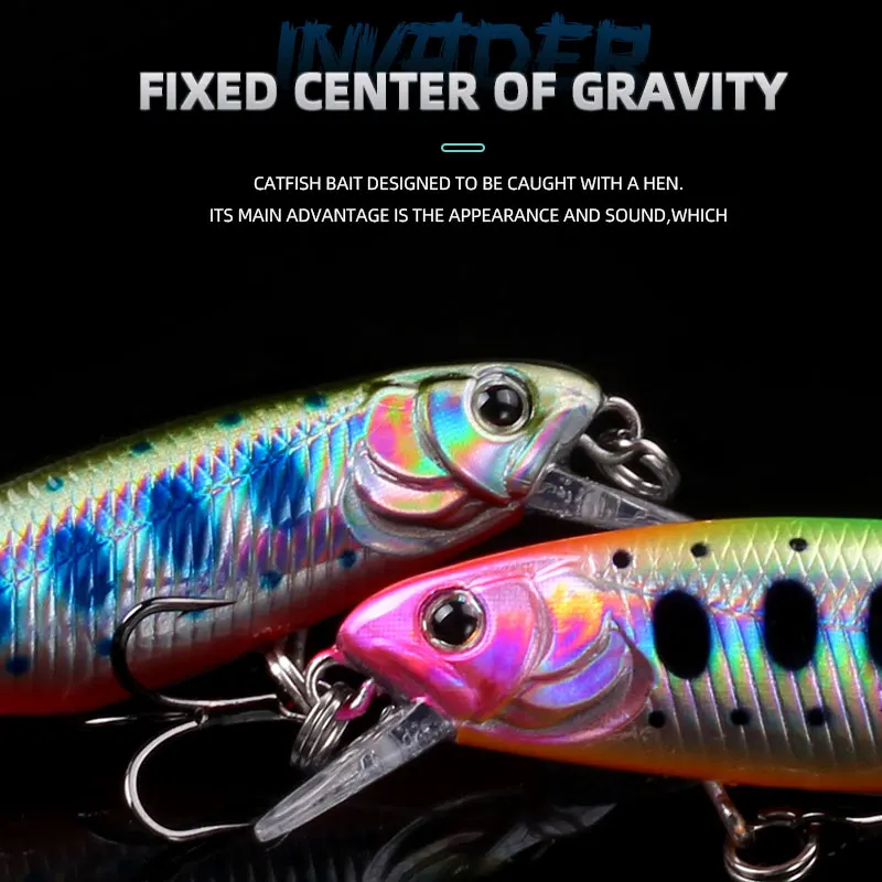 Magic Works-señuelo flotante para pececillo, 53mm, 4g, cebos duros, productos de pesca, Lucio de agua dulce, Wobbler, cebo Artificial, aparejos, señuelos para trucha - imagen 3