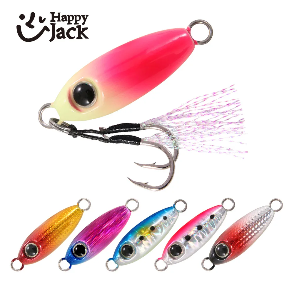 HappyJack Rockfishing-plantilla de Metal fundido de gota lenta, 3,5G, 5G, 7G, 10G, 15G, 20G, Micro plantilla, cuchara de Jigging de fundición a tierra, plantilla de agua salada