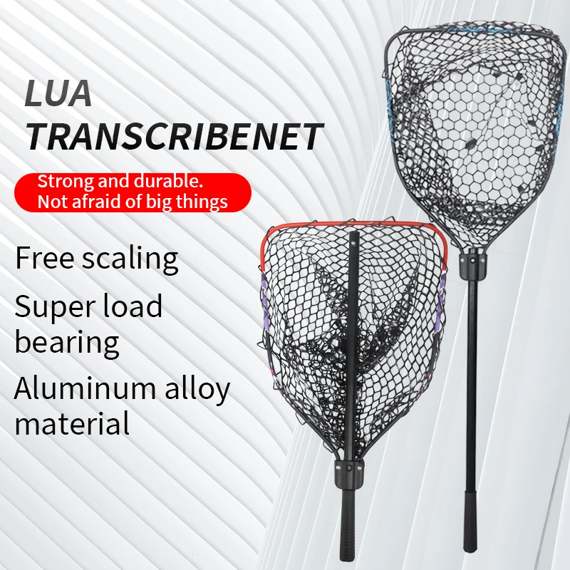 ZYZ Red de mano de pesca plegable, marco de malla de aleación de aluminio, malla de silicona, bolsillo, aparejos de red de inmersión manual para pesca de mar o agua dulce - imagen 3