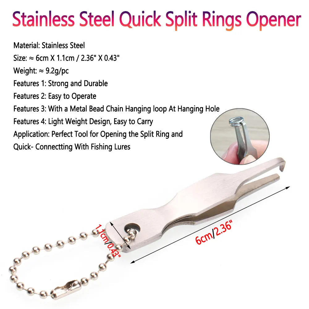 Bimoo-anillo dividido de acero inoxidable, abridor de anillos, alicates de pesca, conectores de señuelo, herramientas, accesorios de pesca en el mar - imagen 2