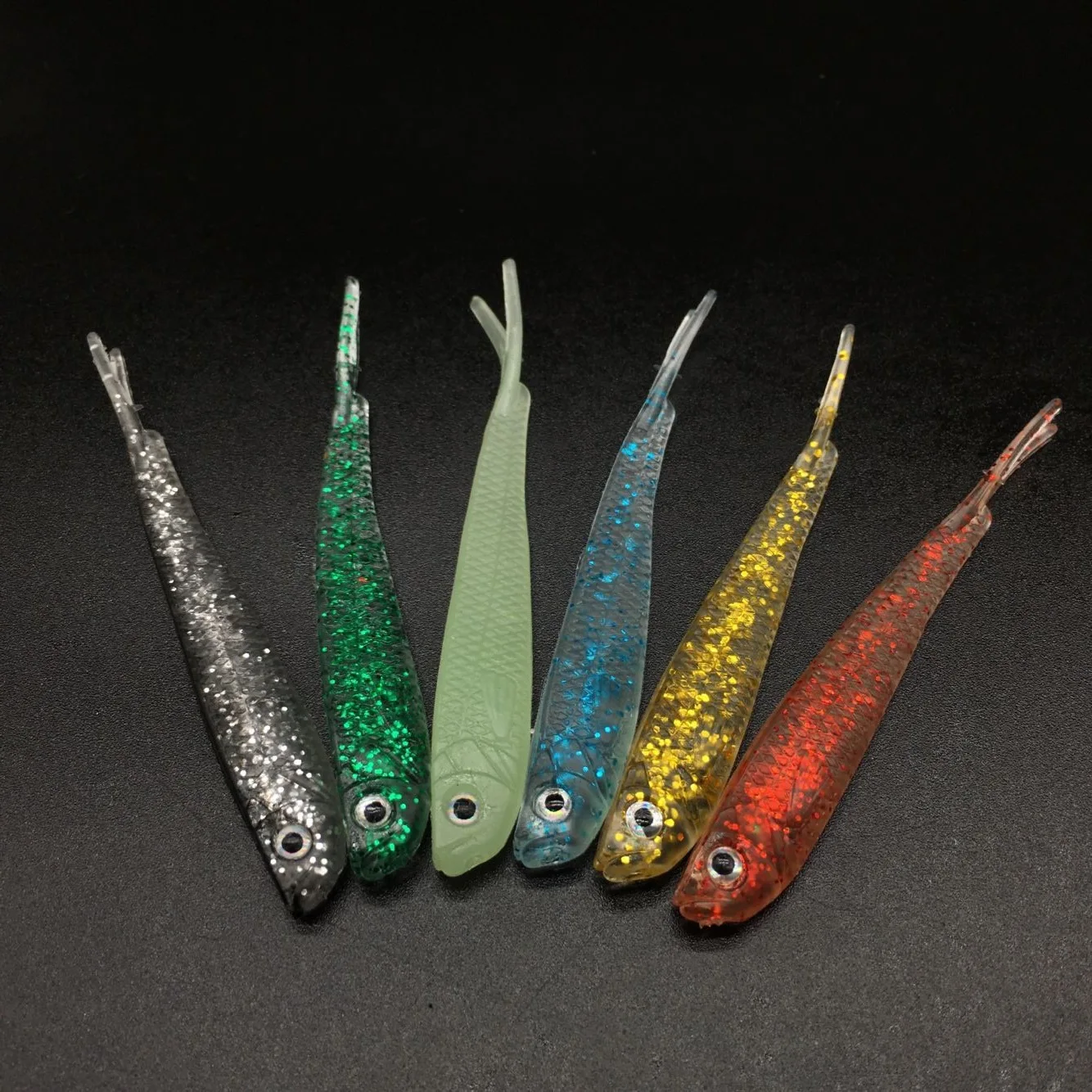 TAKEDO 6 uds 8CM 2G cola dividida en forma de V Swimbait cebo suave señuelo de pesca Wobbler Artificial para pesca en agua dulce y salada - imagen 2