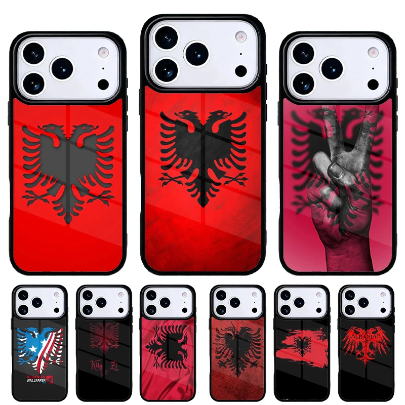 Carcasa iPhone Bandera Albania y Águila – Modelos 11 a 17 Pro Max